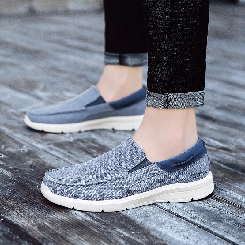 Hot-selling large-size canvas shoes for men, old Beijing cloth shoes, one pedal, casual, lightweight and lightweight sports loafers for men
