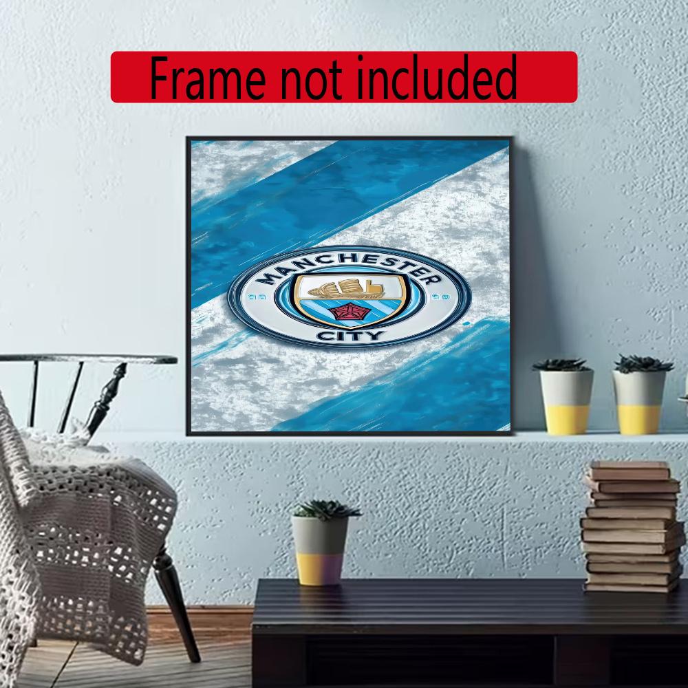 Manchester City 5D Diy Diamond Painting Round Diamond Diy Frameless Holiday Artwork Suitable For Home Office Wall Decoration