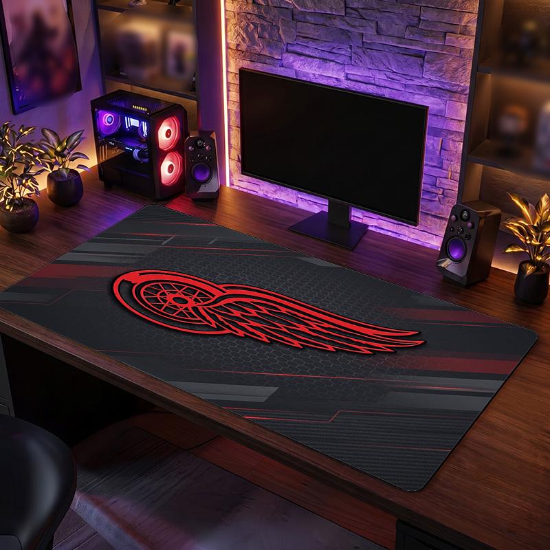 Detroit Red Wings Pattern Mousepad Anti?Slip Rubber Desk Pad For Gaming Working Desktop Decoration
