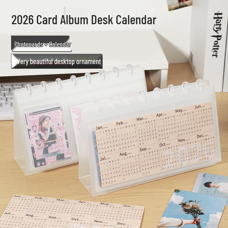 2026 Multifunctional Loose-Leaf Desktop Calendar with Memo Sections and Mushroom Buckle