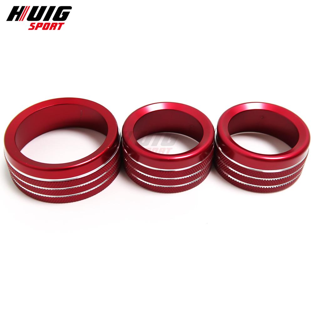 

3PCS For Durango 2014 2015 2016 2017-2020 Car Interior Center Air Condition A/C Radio Switch Knob Button Cover Trim Accessories Red 3PCS