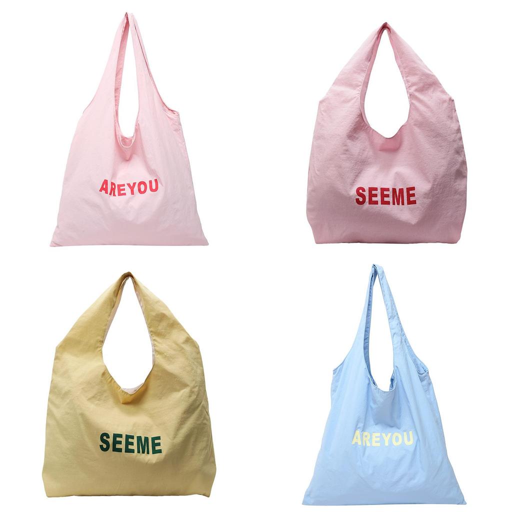 Urban Casual Nylon Letter Design Tote Bag Spacious For Work And Casual Outings