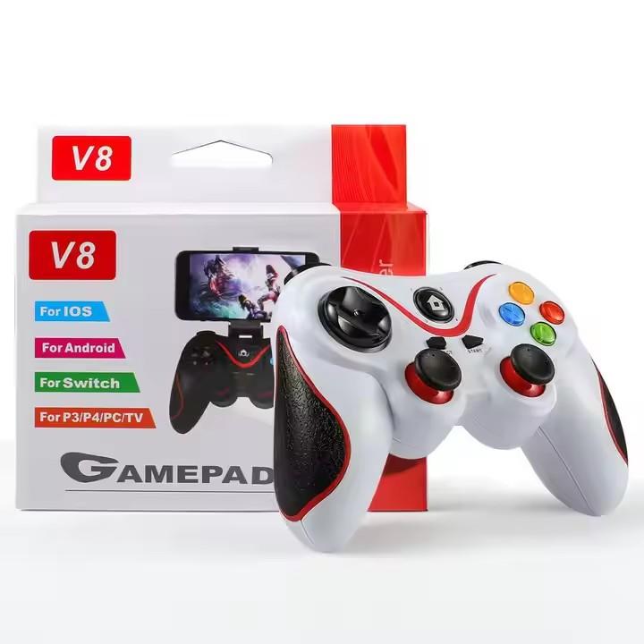 Game Joystic V8 Dual Vibration Wireless BT Mobile Game Controller for Mobile Phones