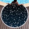 Snowflakes Round Beach Towel Christmas Decor Beach Blanket Soft Microfiber Winter Themed Towel For Boys Girls Teen New Year Gift