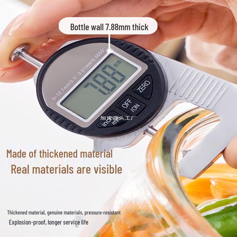 Glass Food-Grade Kimchi Jar for Pickling, Sauerkraut, and Vegetables - Wide-Mouth, Thickened Glass, Sealed for Home Use