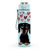 1PC Dachshund Dog With Heart Balloon Print 750ml Color Plastic Sports Water Bottle Leakproof Flip Straw Lid Suitable for Sports Office Home Use