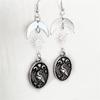 Sun Moon Bird Totem Metal Round Plate Earrings, Women's Fashion Jewelry