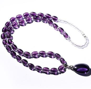 Simple purple crystal water drop pendant, necklace, collarbone chain pendant, simple hot sale for girls аметист