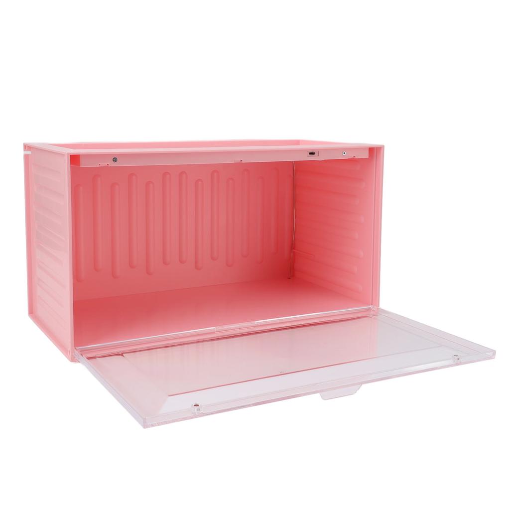 Figure Display Case with Light Sensing Constant On Function 2 Tier Mini Figure Display Box Showcase for Collectibles