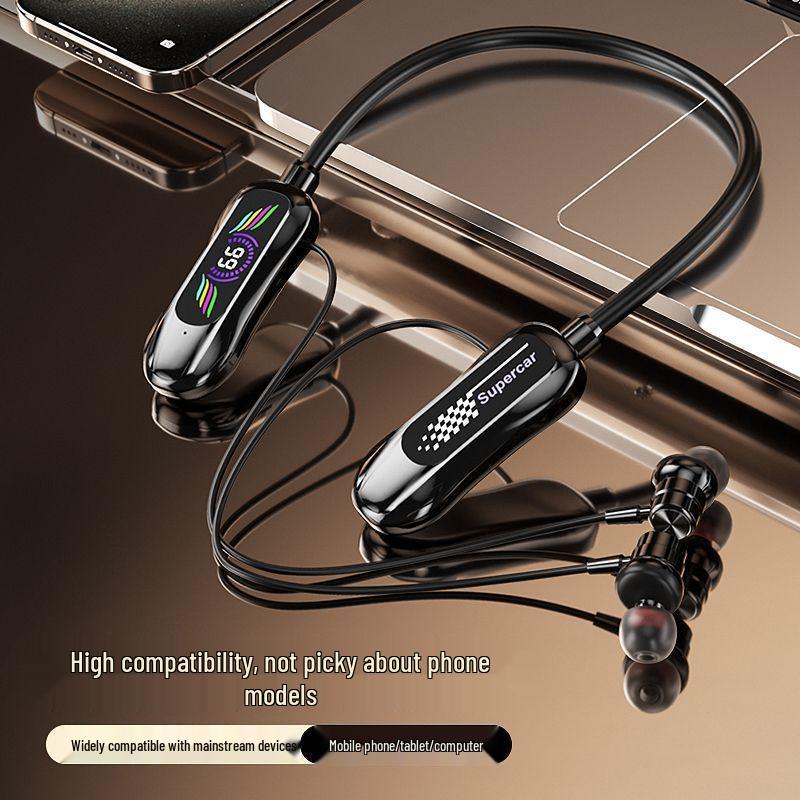 2025 Neck-Hanging Wireless Bluetooth Headphones: Long Battery, Card-Slot, Clear Sound, Sports Neckband