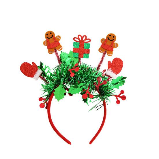 Christmas Headband Festive Make-Up Hair Hoop Cartoon Snowmen Reindeer Santa Hats Headband for