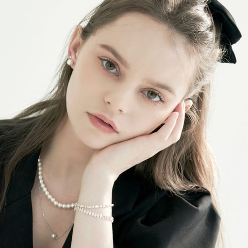 

BESTY Lovely Two-tier Ribbon Automatic Pin Ribbon Hairpin Black-Small