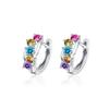 1Pair Korean  Vintage Colorful  Hoop Earrings For Women Aesthetic Jewelry Chic Wedding Party Accessories