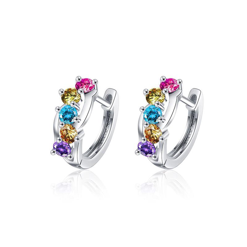 1Pair Korean  Vintage Colorful  Hoop Earrings For Women Aesthetic Jewelry Chic Wedding Party Accessories