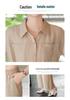 2026 Summer Casual Set for Moms: Elegant Lapel Short-Sleeve Chiffon Top for Middle-Aged & Elderly Women