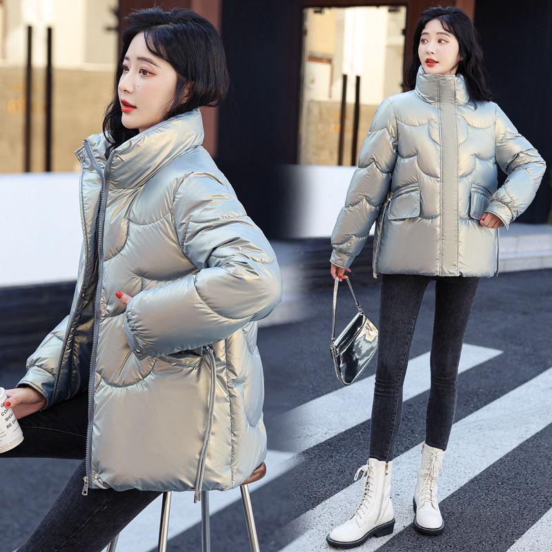 New Winter Jacket Parkas Women Glossy Down Cotton Jacket Hooded Parka Warm Female Cotton Padded Jacket Casual Outwear