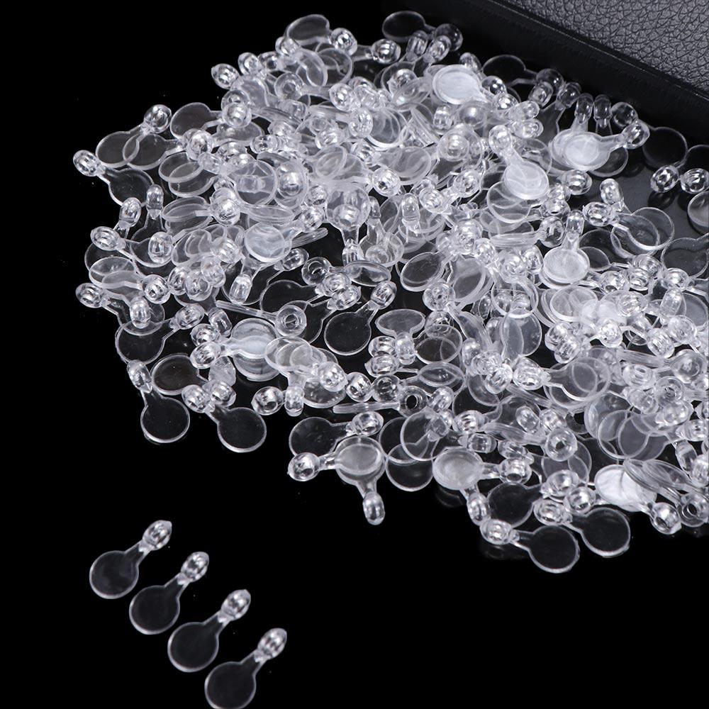 200pcs Plastic Flat Pad Pendants Transparent Acrylic Transparent Cabochon Pendants  Jewelry Making