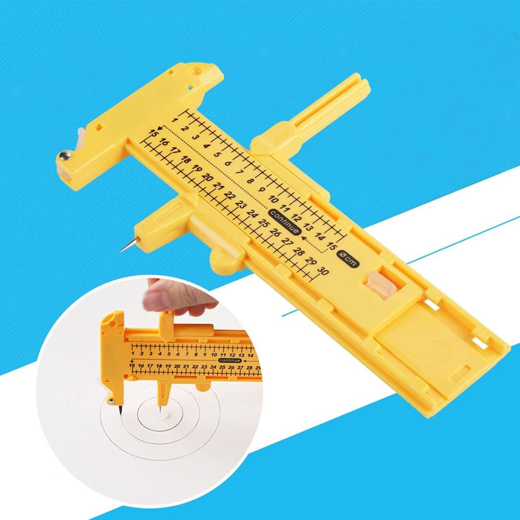 Circle Cutter Paper, Rotary Compass Tool Includes Scale In Cm Safety Cover Blade Pivot Great Scrap Booking Photo Cropping for Cardboard Rubber and