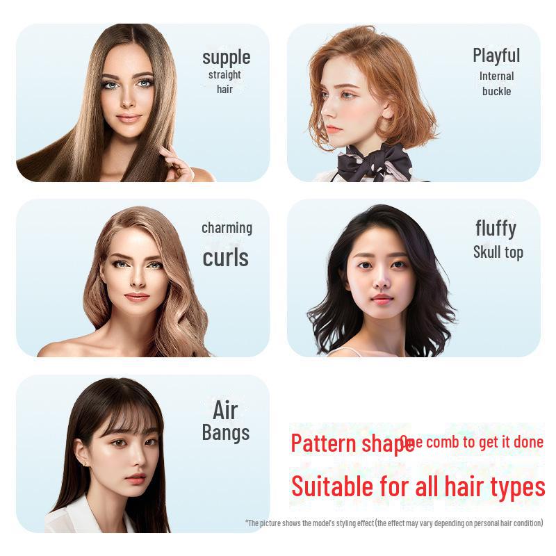 Tragbarer Mini-Akku-Haarglätter & Heißluftkamm für voluminöses glattes Haar