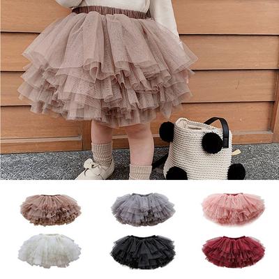 Little Girls Tutu Skirts Black Fluffy Toddler Tulle Princess Ball Gown Pettiskirt Ballet Dance Kids Party Birthday Skirt