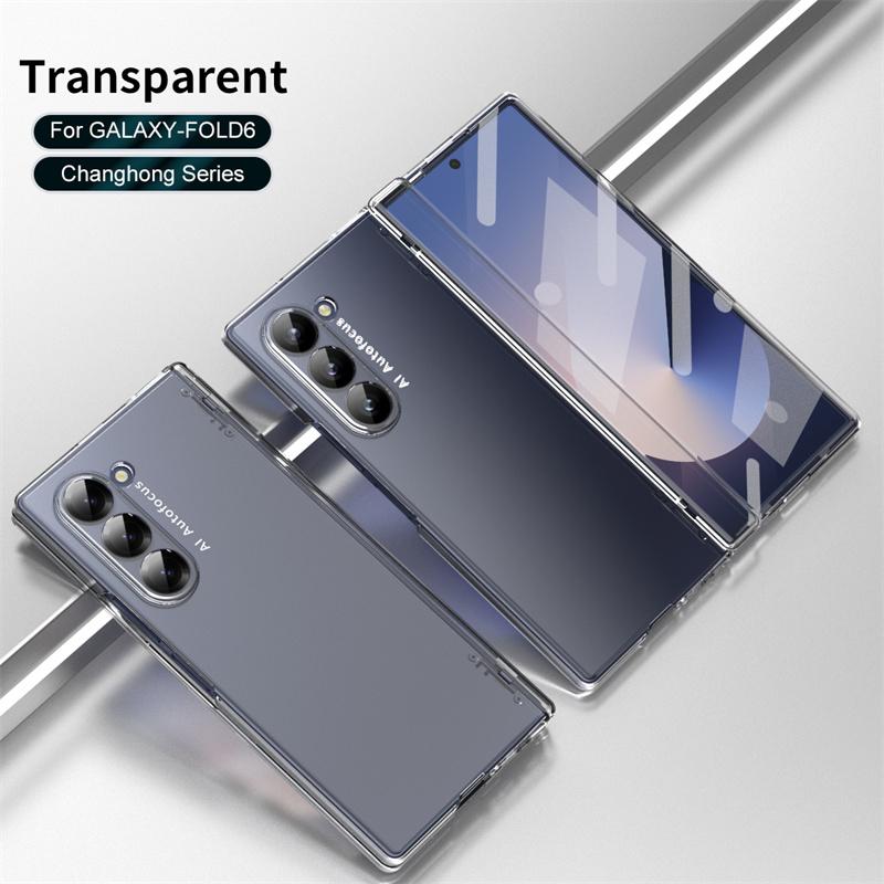 Fashion Fold Edition Hinge Shockproof Phone Case For Samsung Galaxy Z Fold 7 6 5 4 3 5G With Front Screen Protector Glass Cover