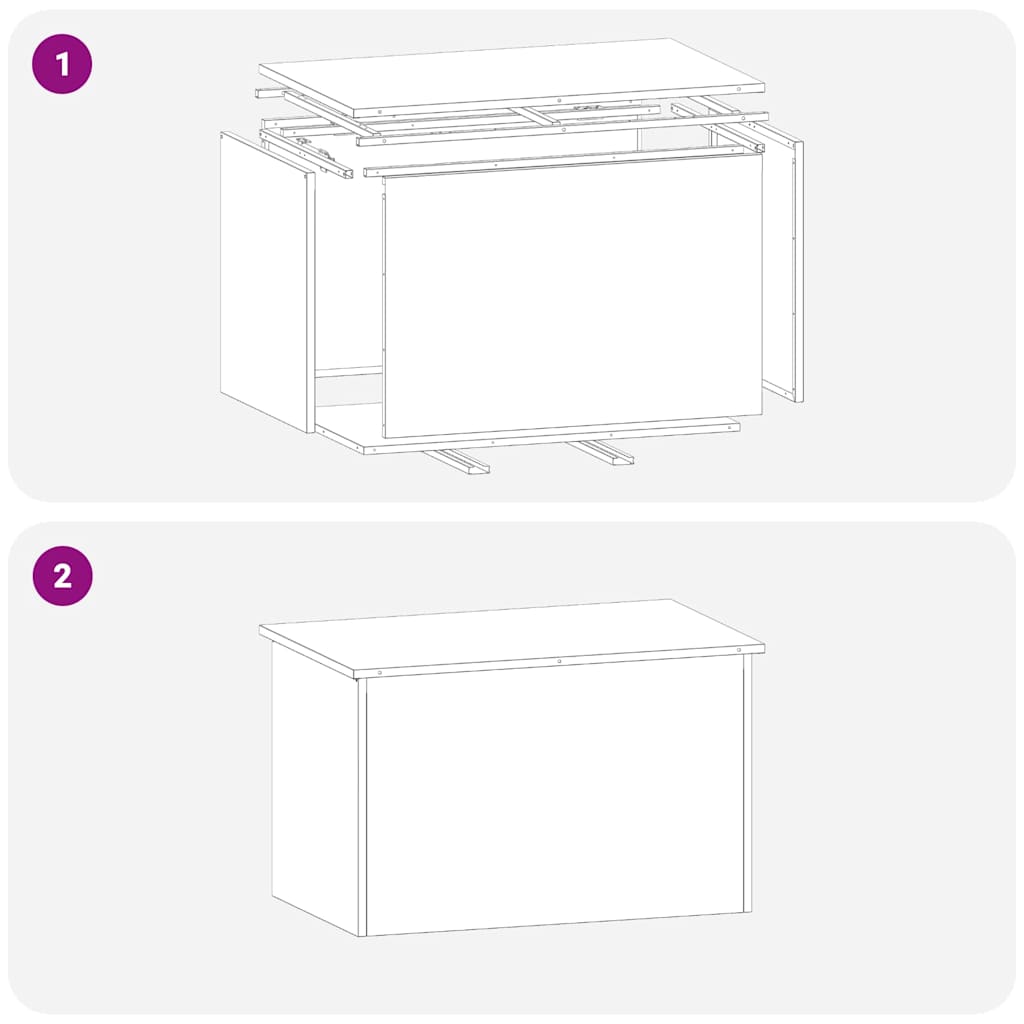 Outdoor Storage Box Anthracite Grey 80 X 50.5 X 50 Cm Steel