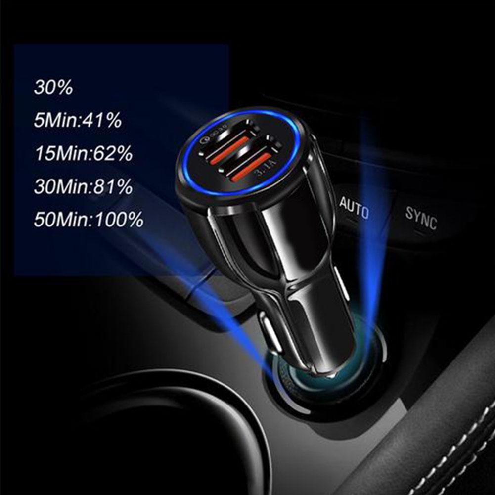 QC3.0 Quick Car Dual USB Car Adapter for Tablet Smart Devices