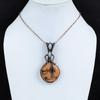 Orange Amazonite Pendant, Handmade Gemstone 999 Copper Wire Wrapped Pendant Antique Jewelry, For Gift Silver Jewelry