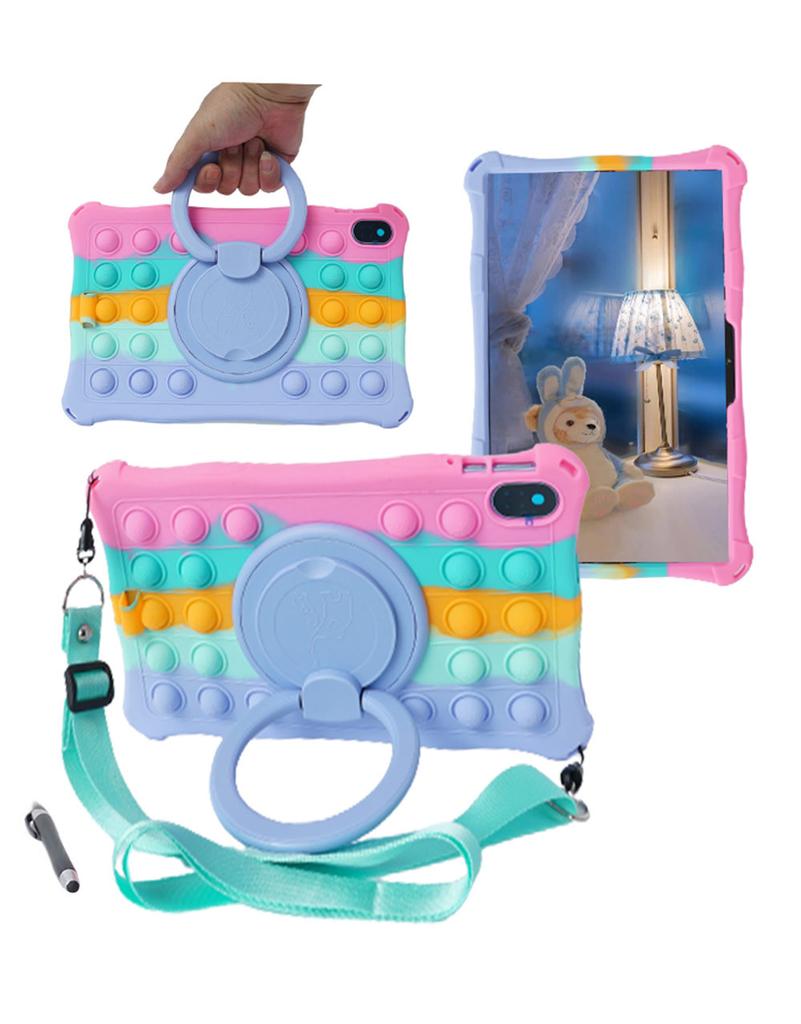 360 Rotate Soft Silicone Kids Safe Case For Honor Pad 8 12inch Full Body Handle Kickstand Tablet Cover With Strap