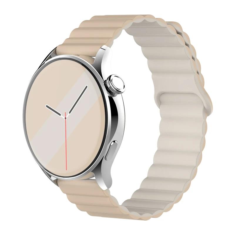 Silicone Magnetic Loop For Samsung Galaxy Watch 7 6 5 Pro 4 Classic Active Link Band Bracelet Huawei GT 2-2e 3-4 20mm 22mm Strap