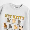 Seupeullaesikodeu Heavy Crew Neck Sweatshirt Melange White - Hey Kitty
