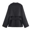 Moda Autunnale Multicolore con Cintura Cappotto Corto Joker Manica Lunga Cappotto Casual Capospalla