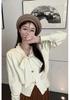 Elegant Bow Tie Lace-Up Long Sleeve Knit Cardigan for Women