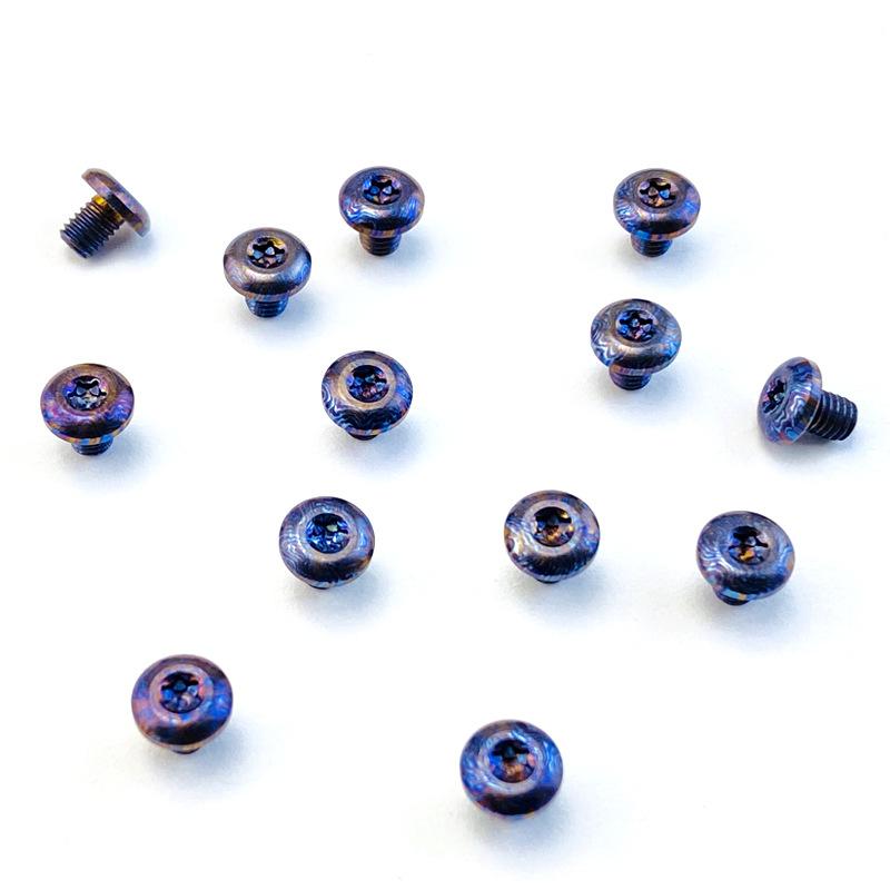 10set M4 Thread Knife Handle Timascus Lock Screws Folding Knives Shank Spindle Axis Rivets DIY Make Accessories Nails T8 Scre