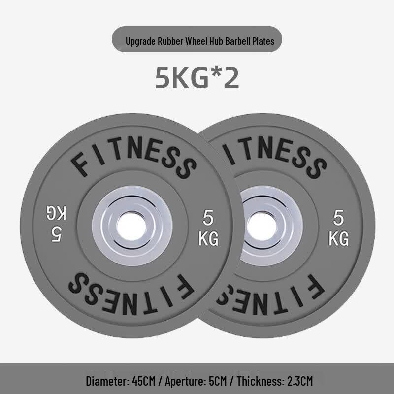 Rubber-Coated Barbell Plate Set