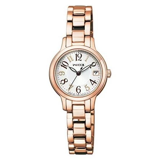 CITIZEN Wristwatch wicca KH4-963-13 Solar Tech Waterproof Ladies Business Student Pink Gold White Date Second Hand Stylish Easy Read Small (Approx.