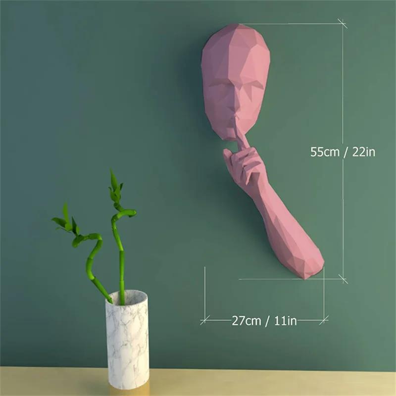 3D Paper Model of Silent Person, Simplicity Household Hanging Decoration, DIY Handmade Tool, Library, Cafe Wall Decoration, Craf