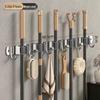 Stainless Steel No-Drill Mop & Broom Wall Mount Hanger