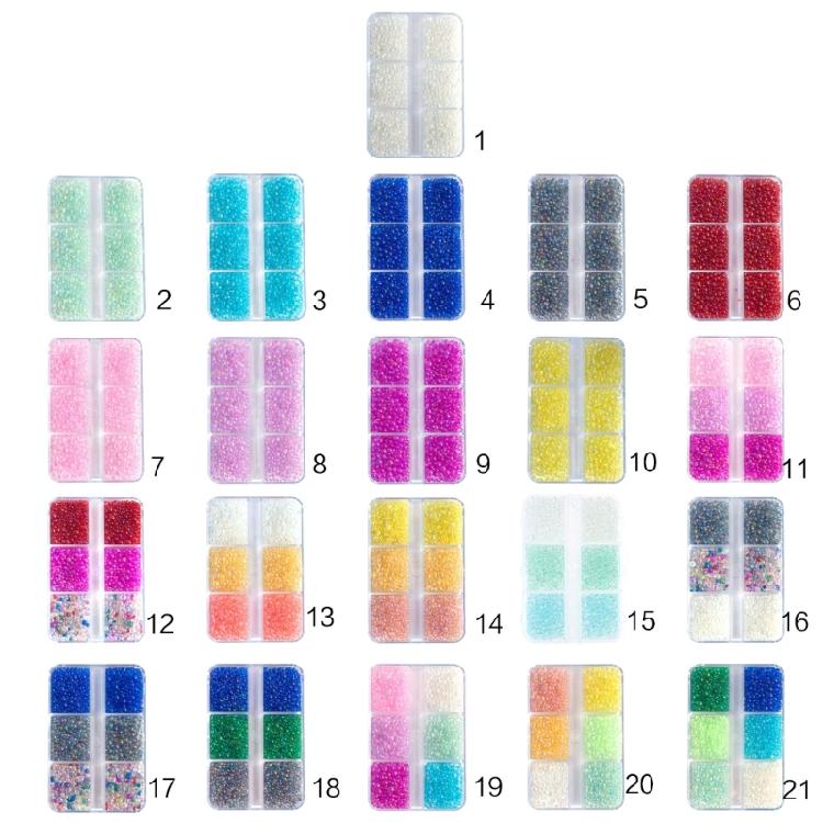 Tiny Mini Bubble Bead DIY Shaker Resin Mold Filler DIY Silicone Mold Nail Art Mini Beads Clear Colorful Bead
