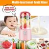 4/6 Blades Blender Kitchen Electric Juicer Mixer USB Rechargeable Fruit Cup 410ml Portable Mini Smoothie Maker Quick Juicing