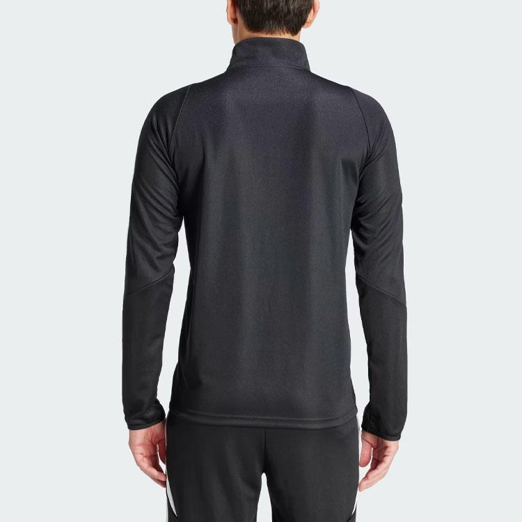 Adidas Tiro 24 Training Top With Striped Stand Collar Long Sleeve Soccer Jersey Men Tops Black IJ9963