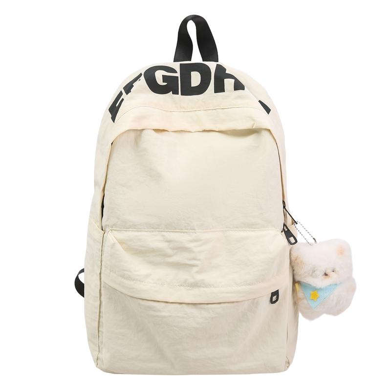 Women's Letter Backpack Junior High School Students Lightweight Schoolbag Large Capacity Backpack