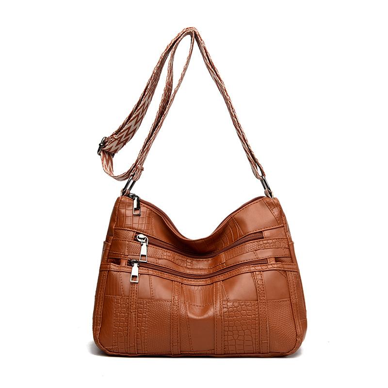 

Сумка для мамы на одно плечо, женская сумка из стираной кожи, сумка через плечо, вместительная сумка через плечо, маленькая квадратная сумка коричневый