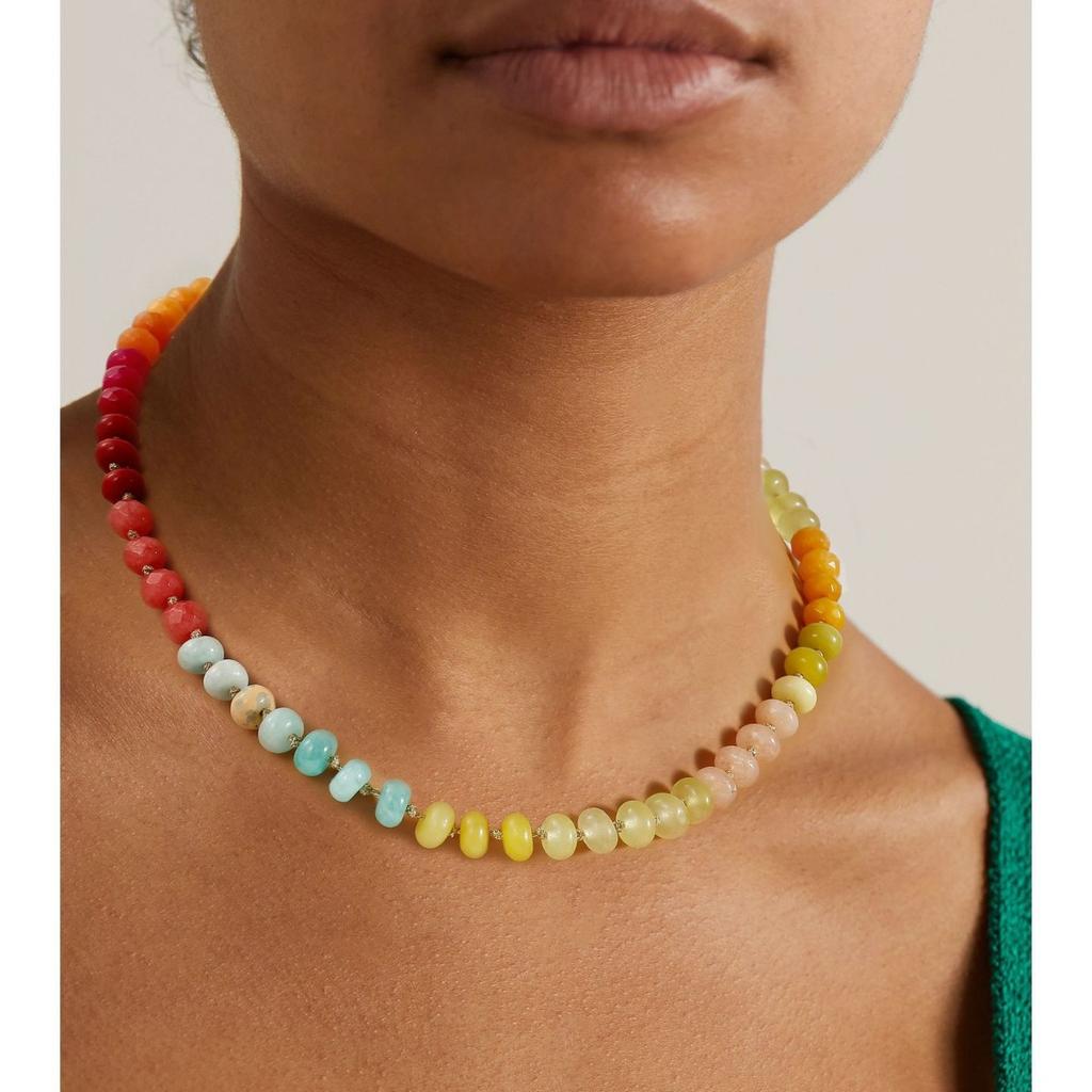 Hand Beaded Natural Stone Colorful Fashion Versatile Clavicle Necklace