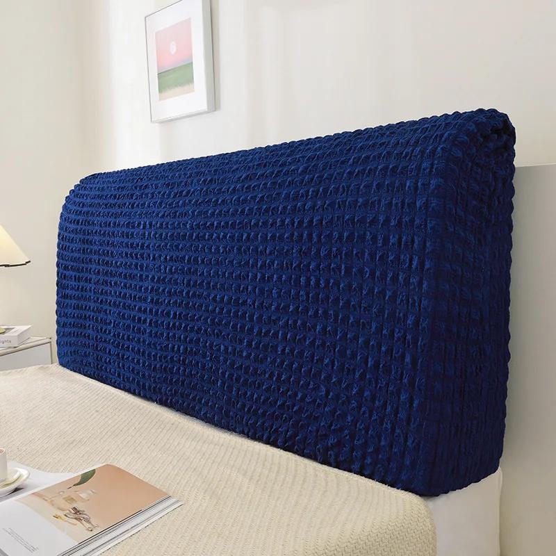 Spandex Seersucker Bettkopfteilbezug Verdicken Stretch Kopfteilbezüge All-inclusive Bettrückenlehnen-Schutzbezug für Hotel Zuhause