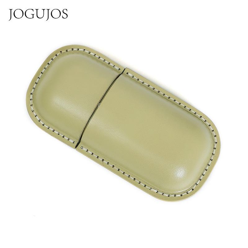 JOGUJOS Genuine Leather Glasses Case Retro Sunglasses Sunglasses Universal Cowhide Glasses Bag Portable Anti-pressure Glasses Case