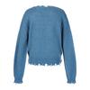LALAFOX Destroyed V-Neck Knit Blue V-Neck Knit Br4Kl002