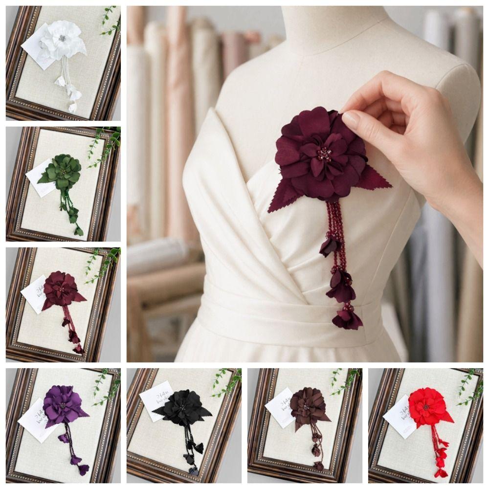 Multi-Layer 3D Petal Tassel Applique Flower DIY Craft Embellishment Hair Accessories