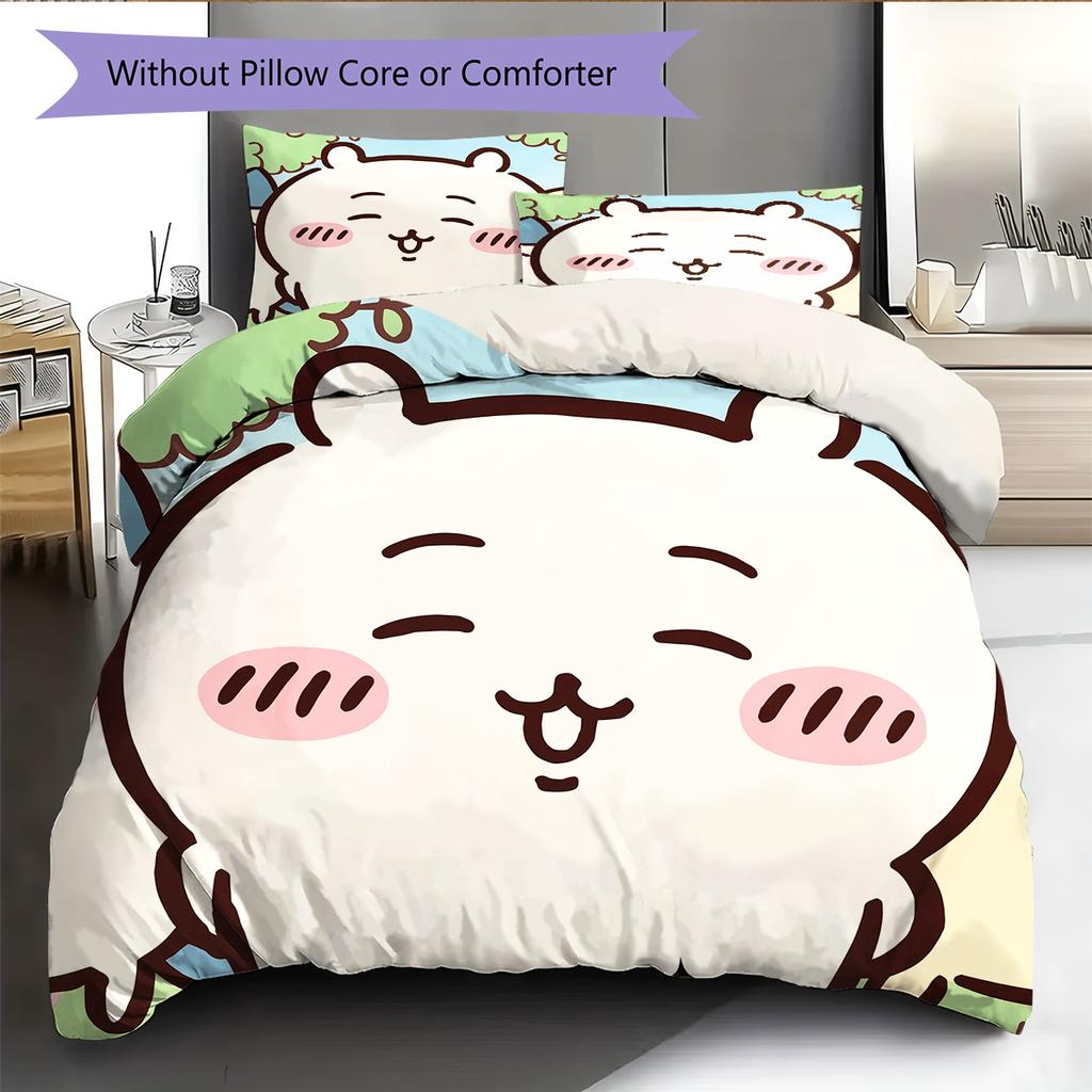 Chiikawa Pattern Bedding Quilt Set Home Decoration Gift (1 * Duvet Cover + 2 * Pillowcase Without Core)