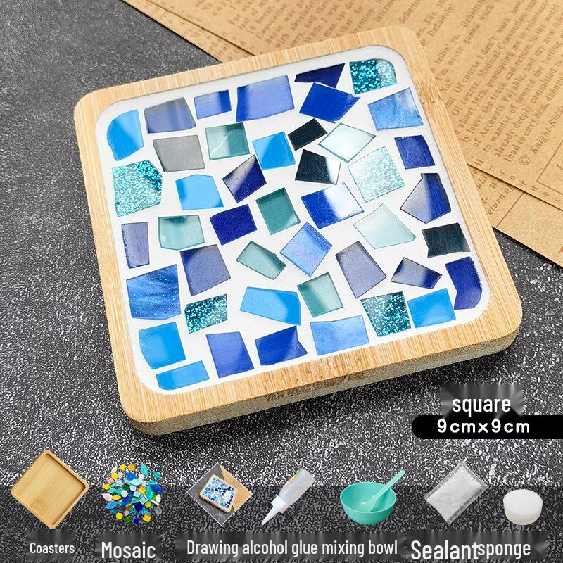 Handmade Glass Mosaic Cup Mat Pixel Puzzle DIY Kit - Educational Toy